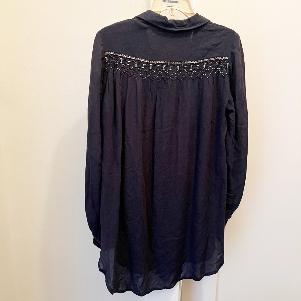 Floreat Anthropologie Beulah Beaded Top Small Rayon Boho Western - Picture 3 of 7